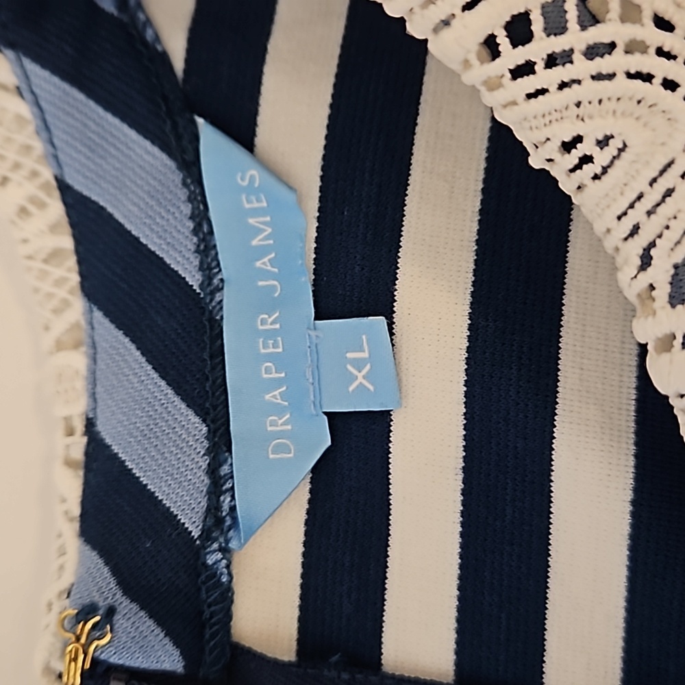 Draper James Lace Collar Persley Ponte Knit Striped Dress Size XL - Picture 6 of 7